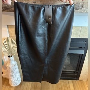 Mossino faux leather pencil skirt